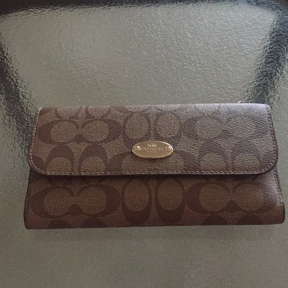 Coach wallet with checkbook insert